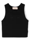 Elisabetta Franchi La Mia Bambina logo-embossed jersey tank top - Black