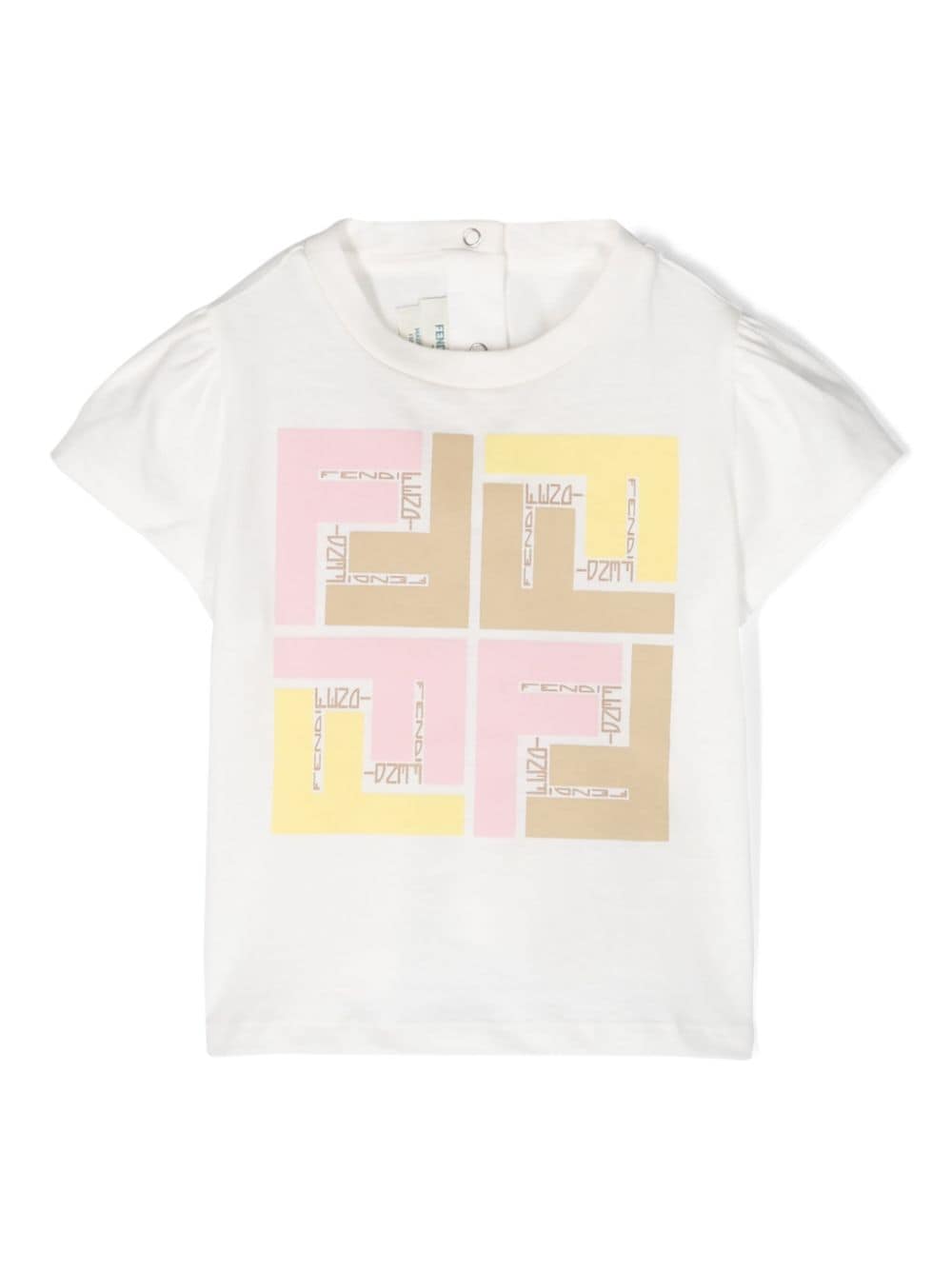 Fendi Babies' Logo-print Cotton T-shirt In White