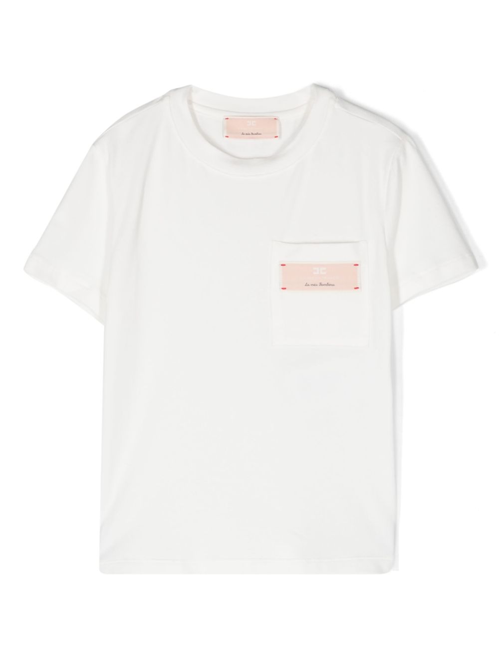 Elisabetta Franchi La Mia Bambina Katoenen T-shirt met logopatch Wit