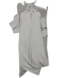 pushBUTTON asymmetric draped dress - Grey