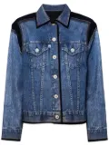 pushBUTTON contrasting denim jacket - Blue