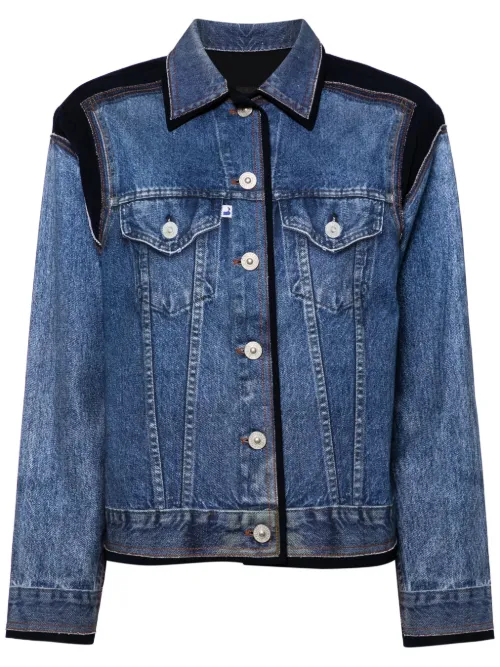 Veste en jean à logo contrastant - pushBUTTON - Modalova