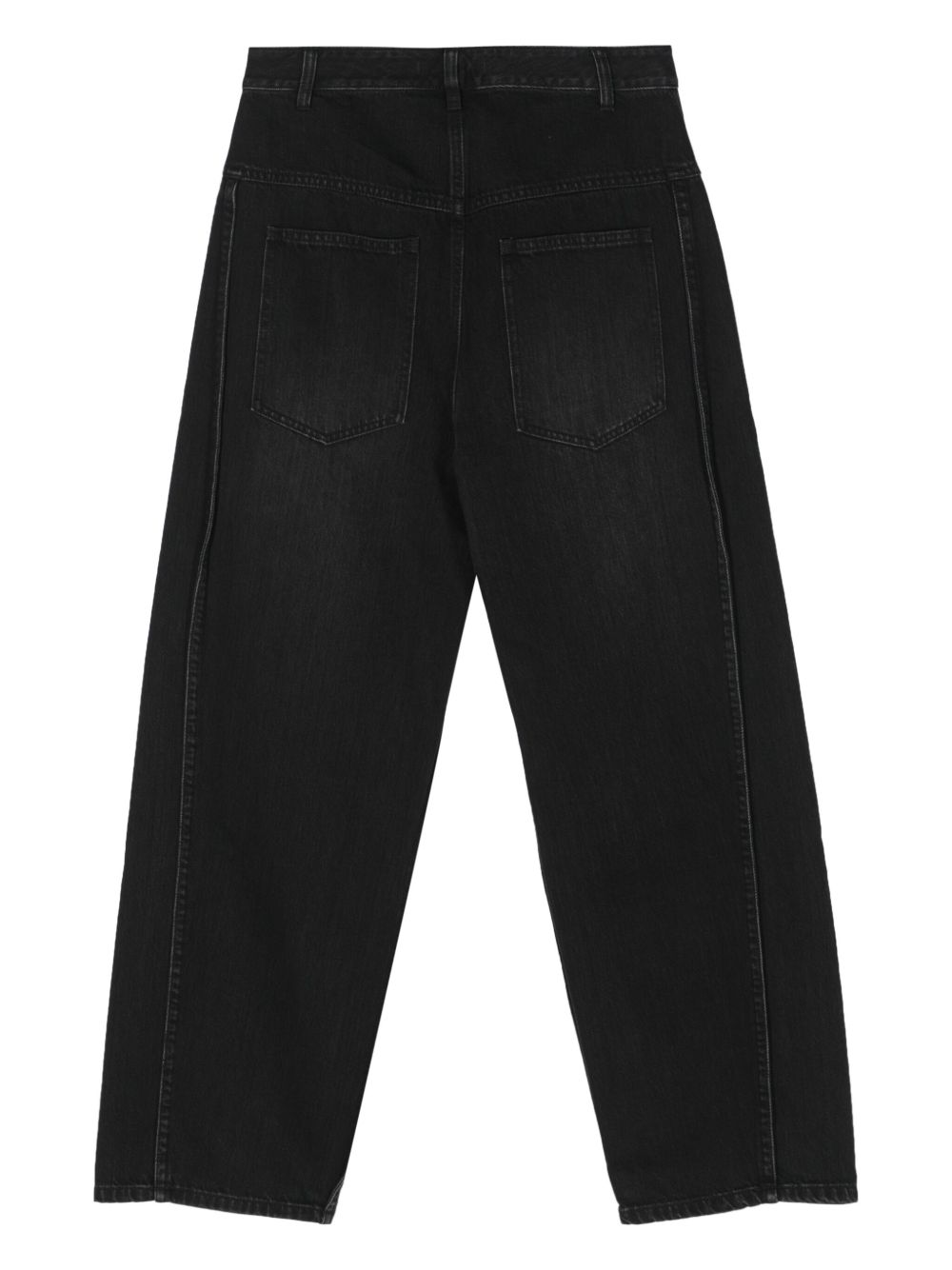 Tibi Low waist jeans met wijde pijpen - Zwart