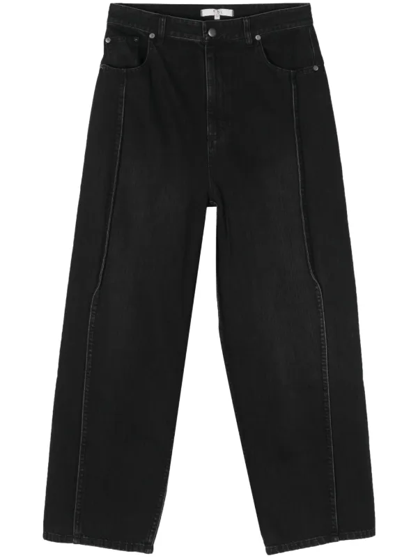 Tibi low-rise wide-leg Jeans | Black | FARFETCH TR