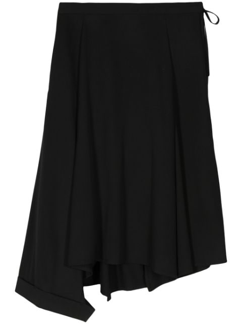 Yohji Yamamoto asymmetric wool midi skirt