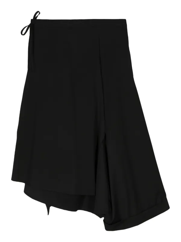 Yohji Yamamoto ブラックフレアスカート WOOL GABARDINE ASYMMETERIC FLARE SKIRT(XS Black): Vintage 1.2｜THE