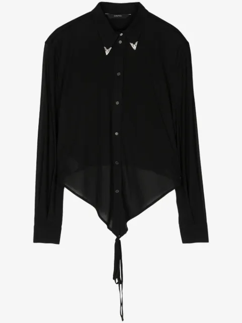 pushBUTTON collar-detail strap-detail shirt