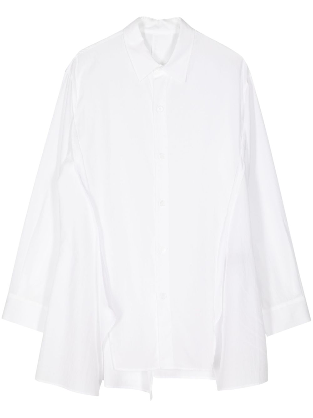 Yohji Yamamoto Draped Long-sleeve Shirt In White