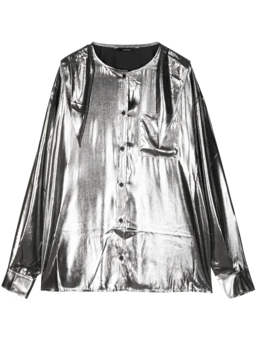 Chemise métallisée à col marin - pushBUTTON - Modalova