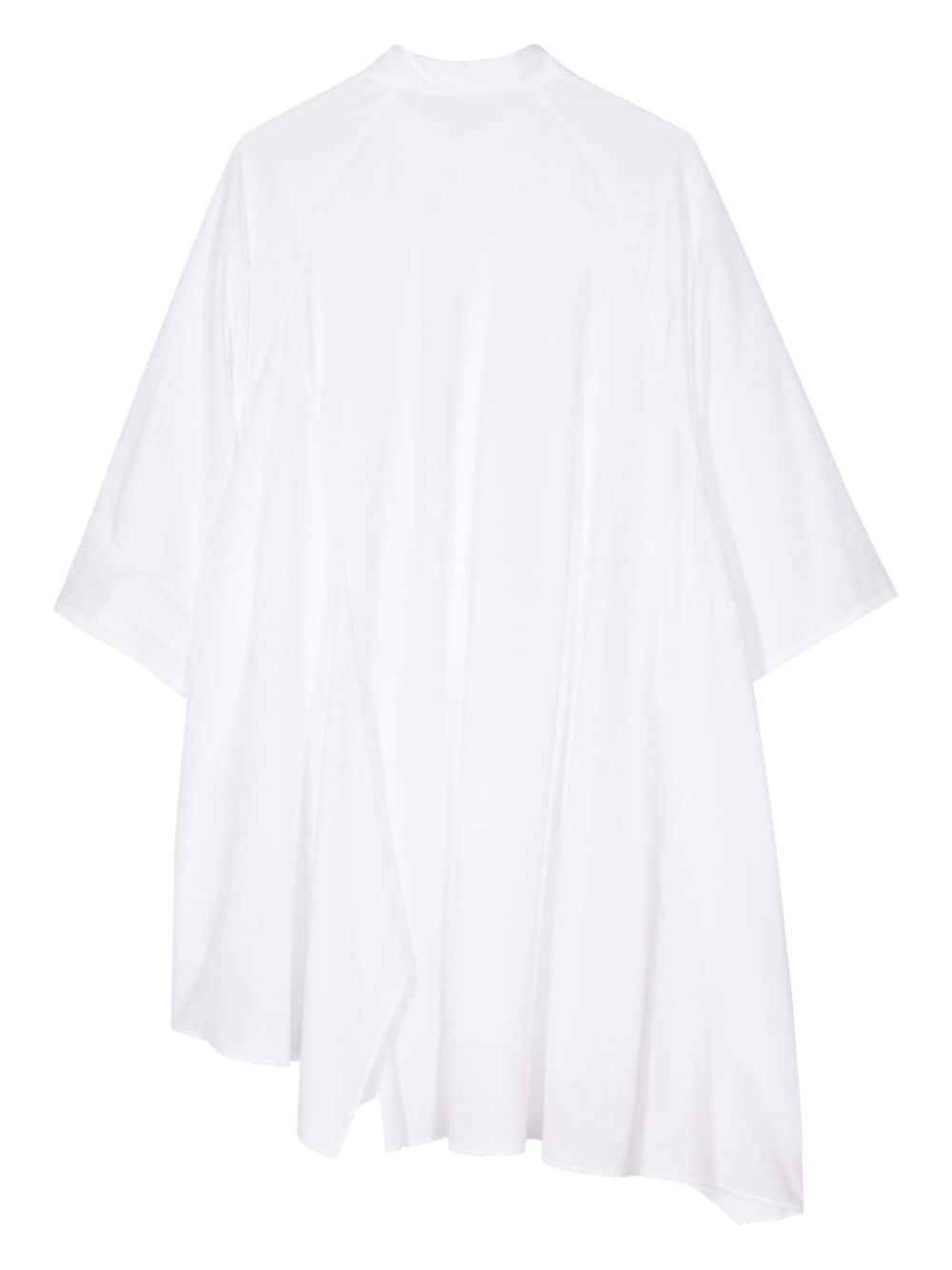 Shop Yohji Yamamoto Asymmetric Short-sleeve Shirt In Weiss
