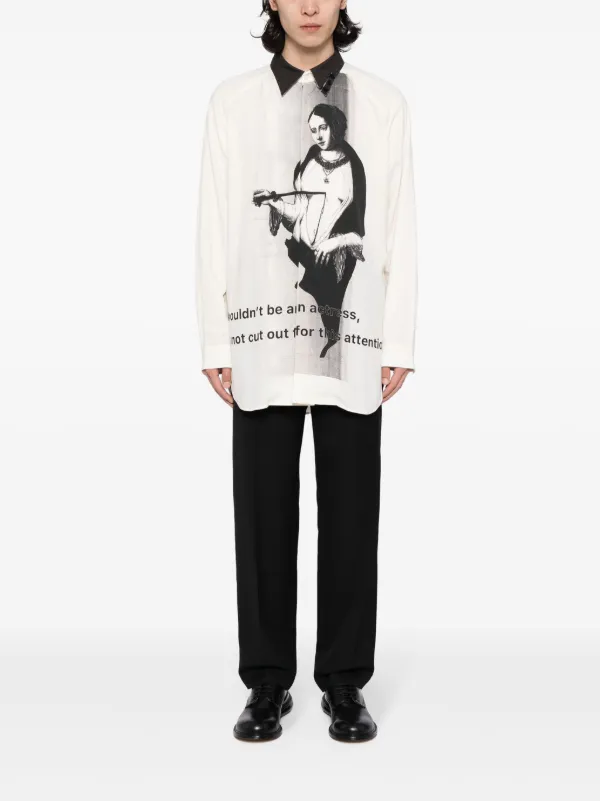Yohji Yamamoto Puncture M A-Stabbing Women Shirt | White Yohji Yamamoto Puncture M A-Stabbing Women Shirt | White