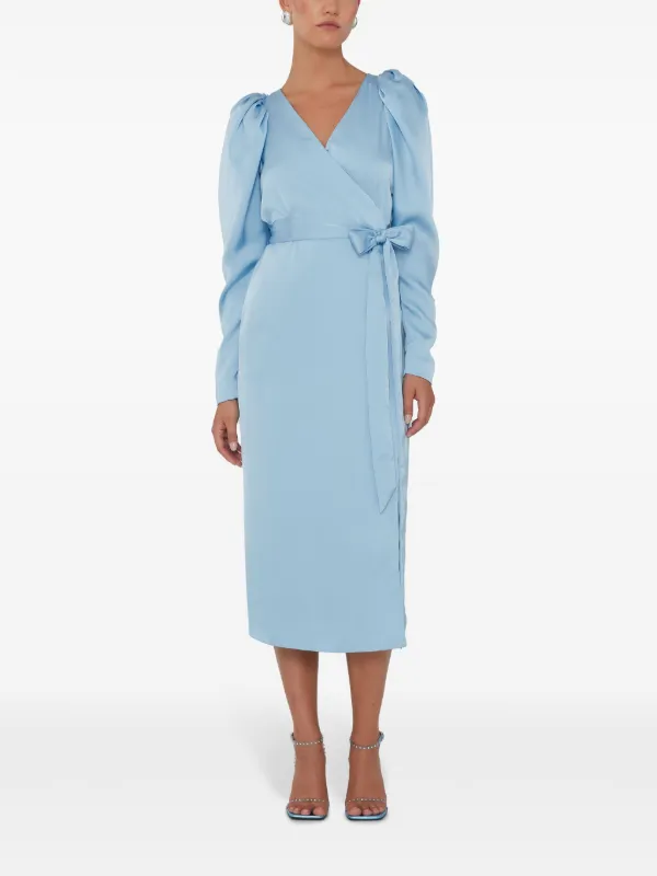 ROTATE BIRGER CHRISTENSEN long-sleeve Wrap Dress | Blue