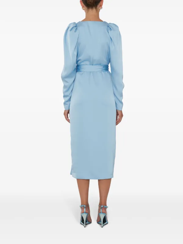 ROTATE BIRGER CHRISTENSEN long-sleeve Wrap Dress | Blue
