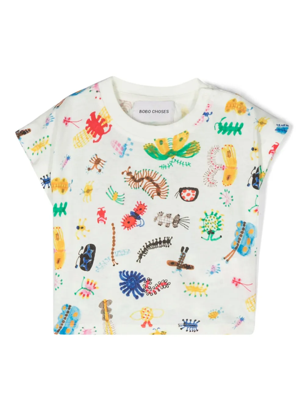 Bobo Choses Babies' Funny Insects-print Organic Cotton T-shirt In White