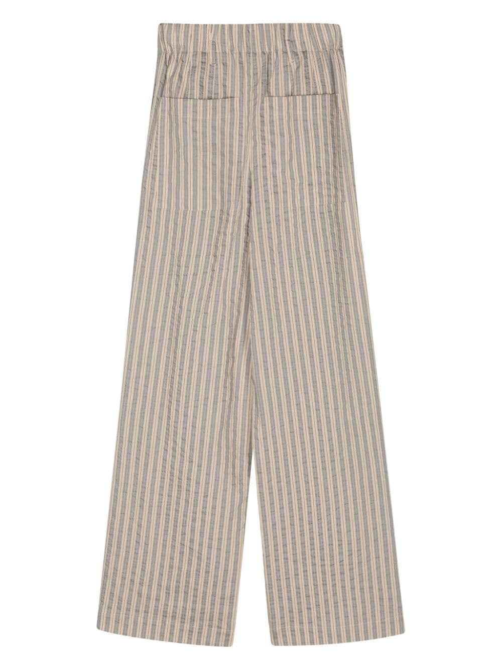Shop Alysi Pinstriped Straight Trousers In Neutrals