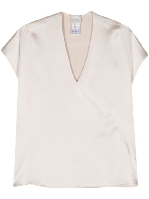 Alysi seam-detail satin blouse