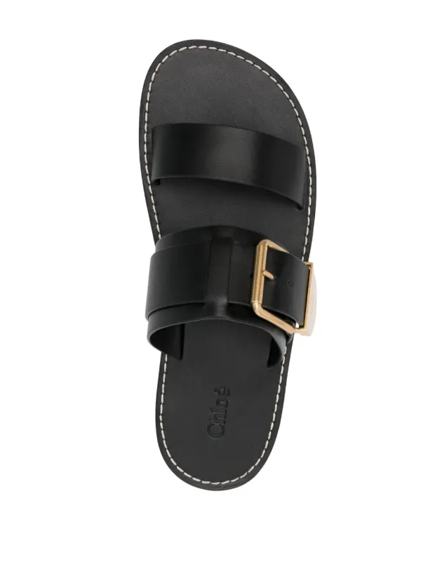 【Chloe】レベッカ フラットサンダル Chloé Rebecca サンダル | ブラック | FARFETCH JP