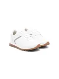 Brunello Cucinelli Kids Monili-chain leather sneakers - White