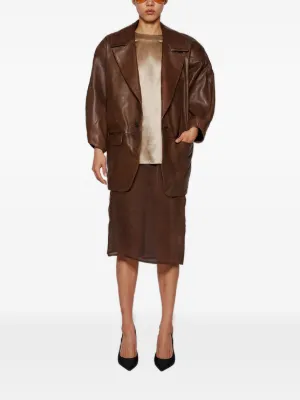 美品 希少 90's Yves Saint Laurentレザーペンシルスカート 美品 希少