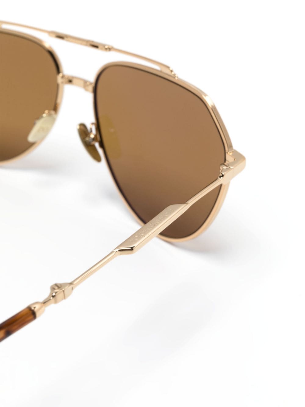 Shop Dolce & Gabbana Pilot-frame Sunglasses In Gold