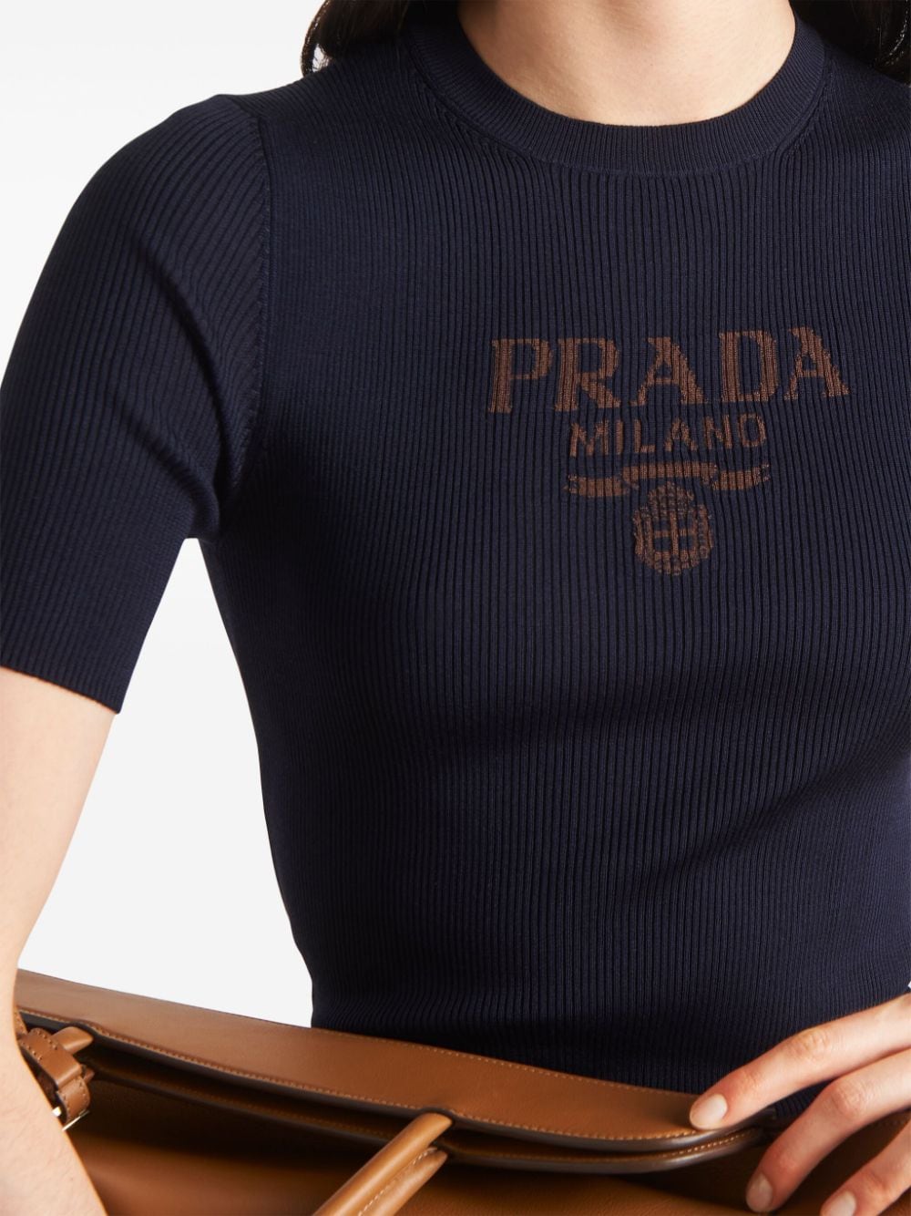 Prada Stropdas met logo-jacquard Blauw