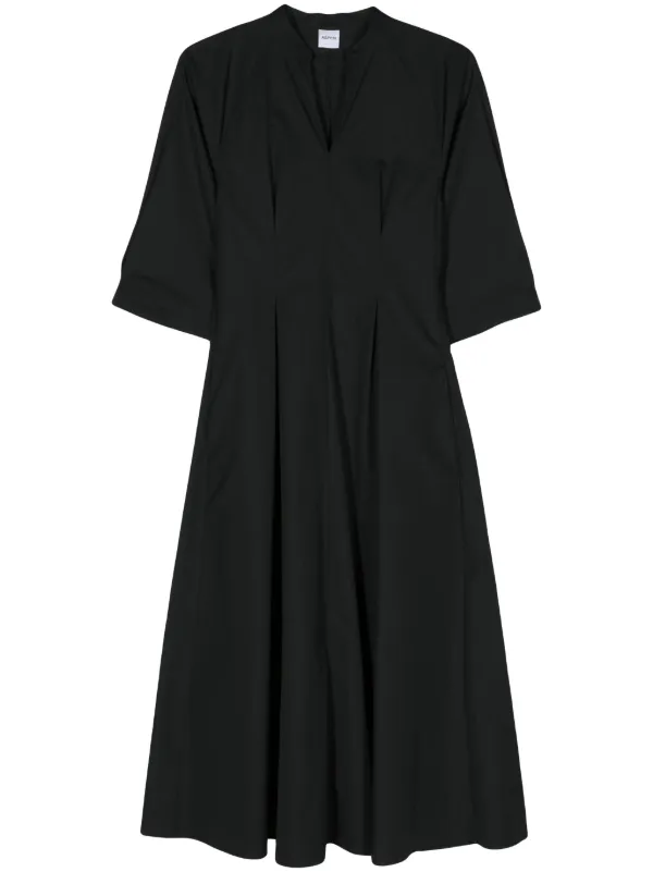 Aspesi Poplin Flared Maxi Dress - Black