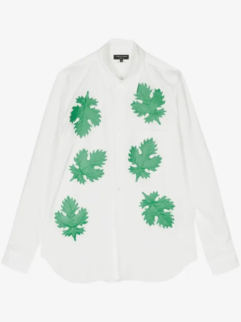 Comme des Garçons Homme Plus camisa con apliques Leaves