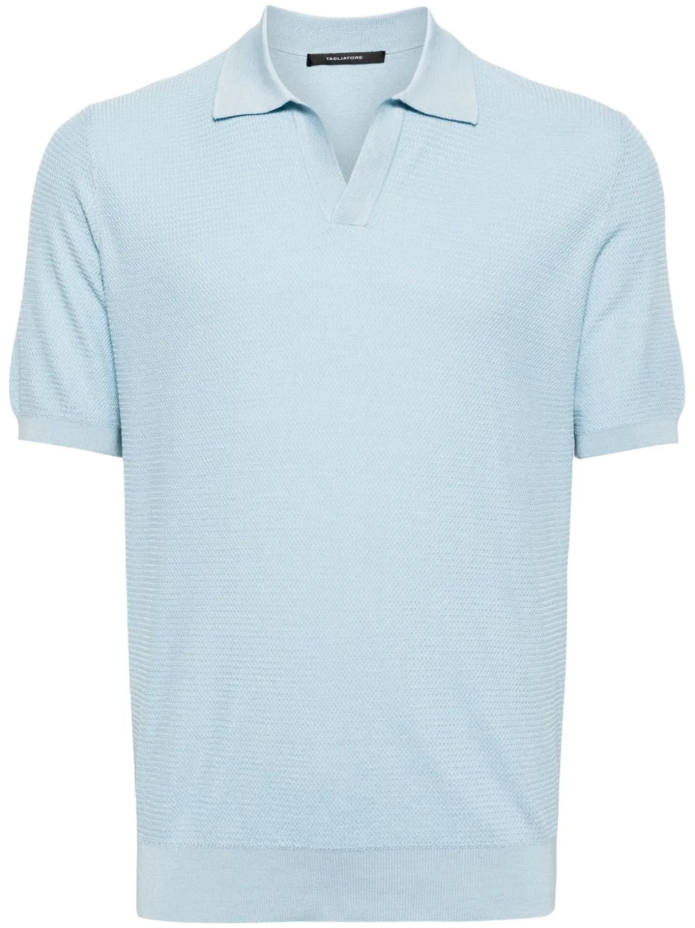 Shop Tagliatore Paco Spread-collar Polo Shirt In Blue