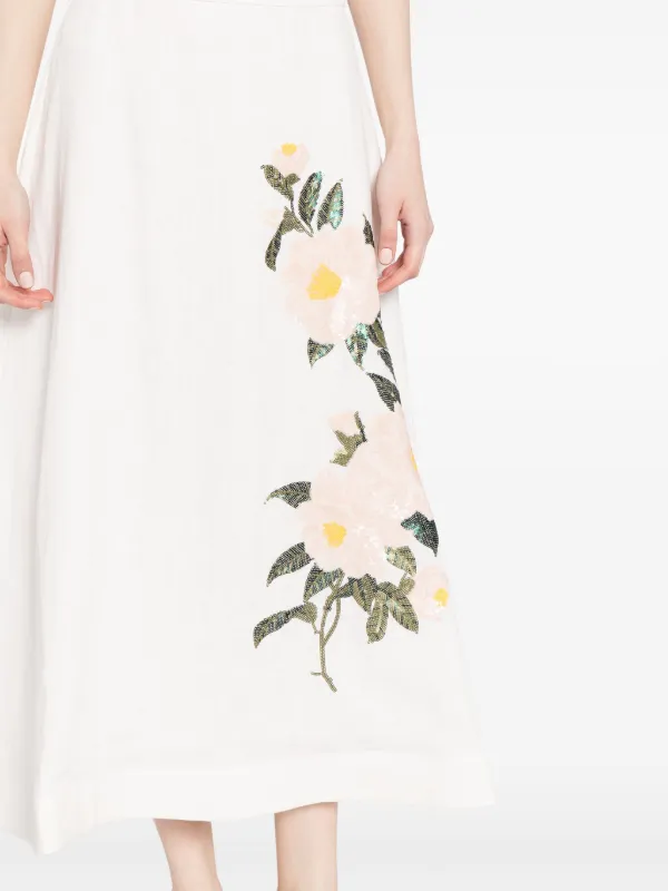 ZIMMERMANN Natura Flare Skirt White FARFETCH PH