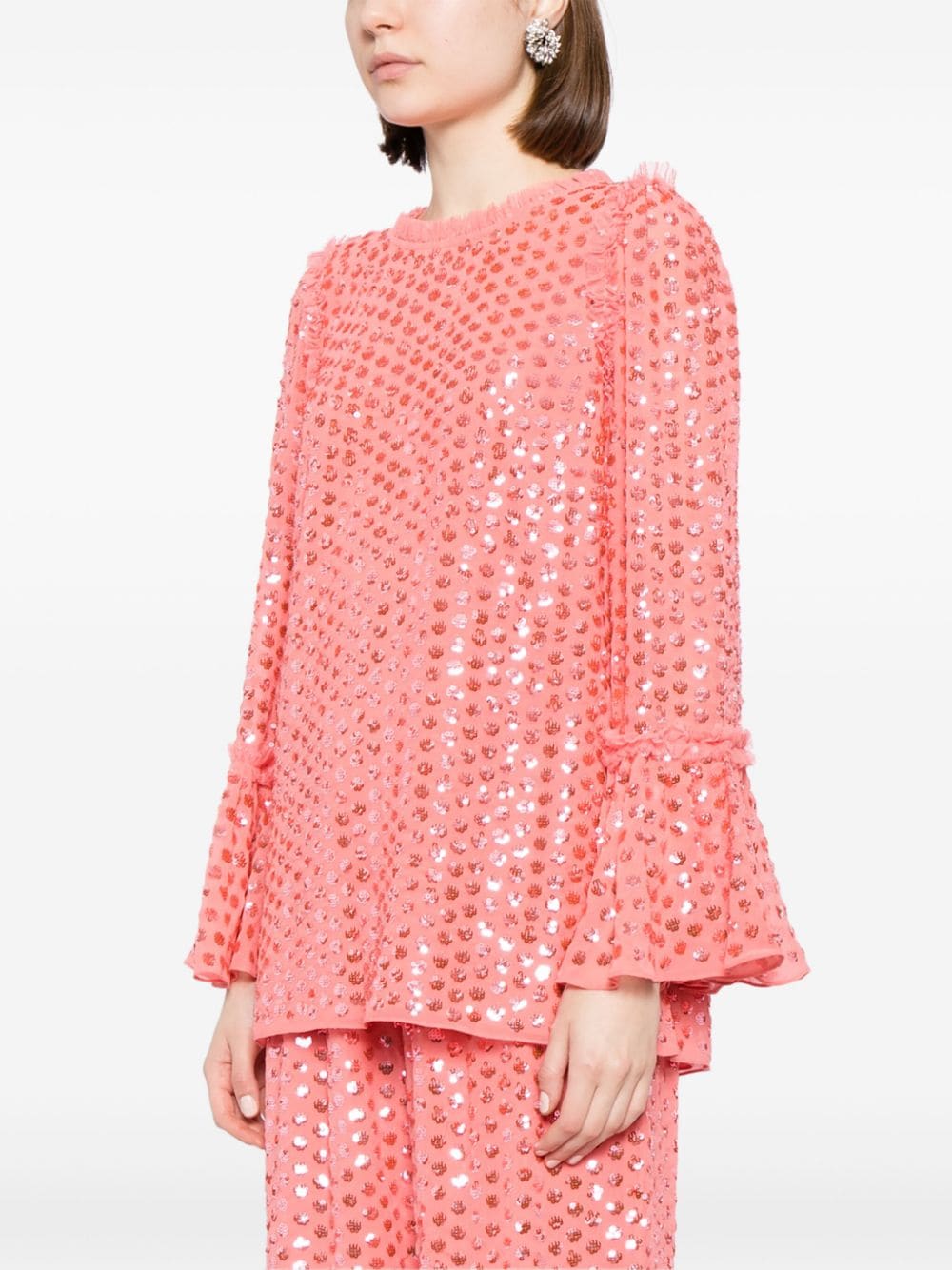 Shop Needle & Thread Raindrop Gloss Tunic In Pink