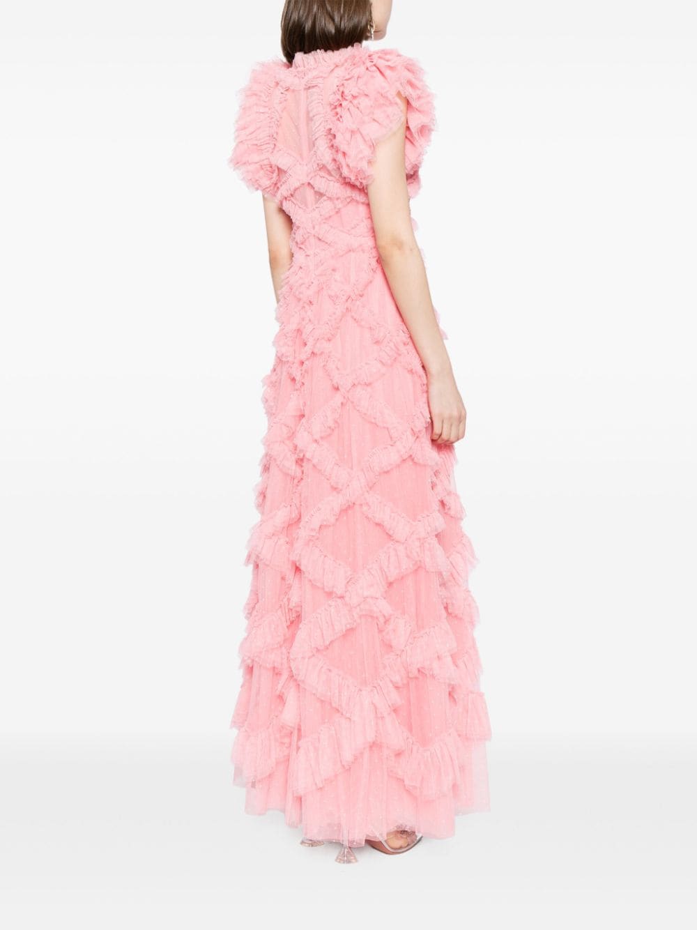 Shop Needle & Thread Genevieve Ruffled Gown In Pink