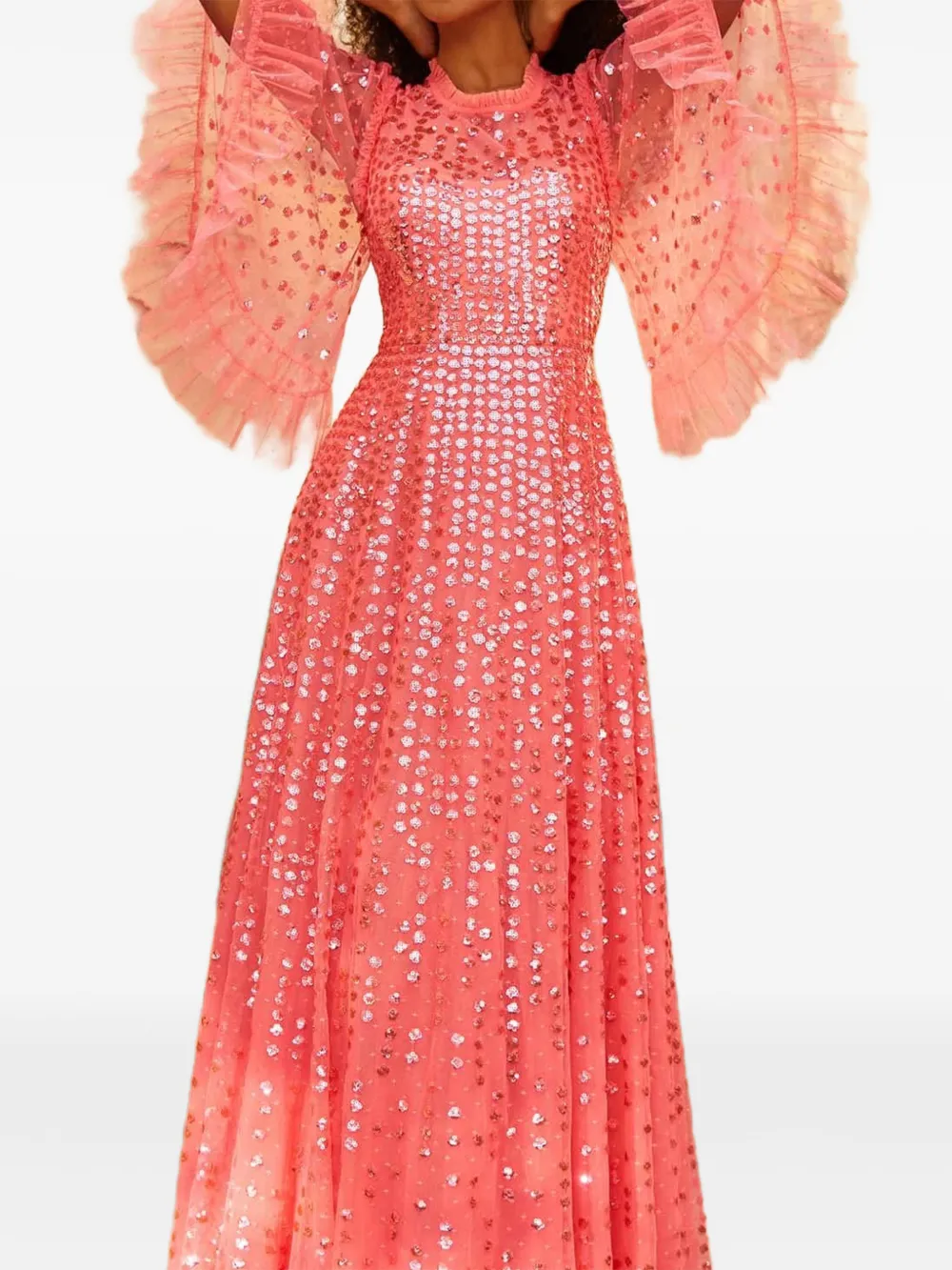 Needle & Thread Avondjurk met korte mouwen Roze