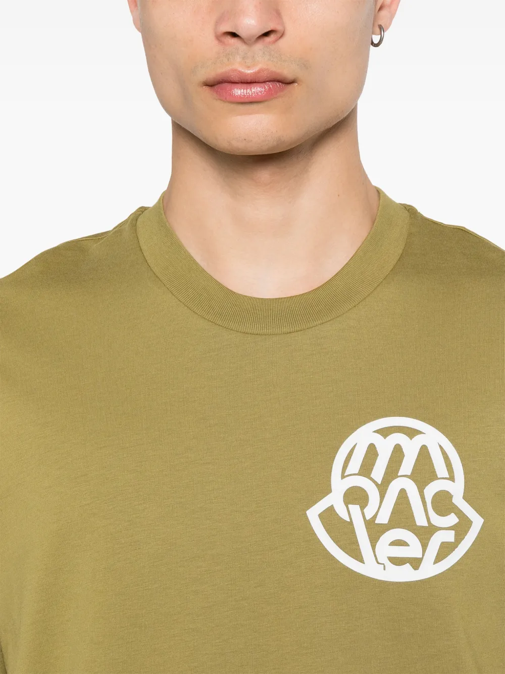 Moncler T-shirt met logoprint Groen