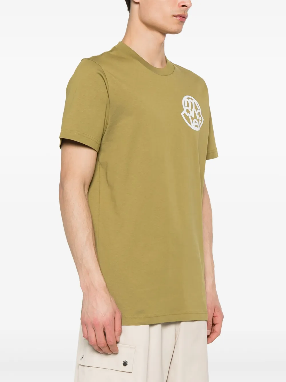 Moncler T-shirt met logoprint Groen