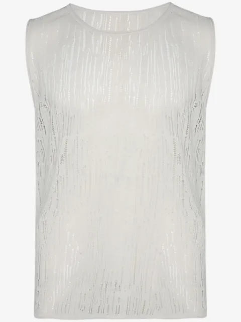 Lanvin round-neck open-knit tank top