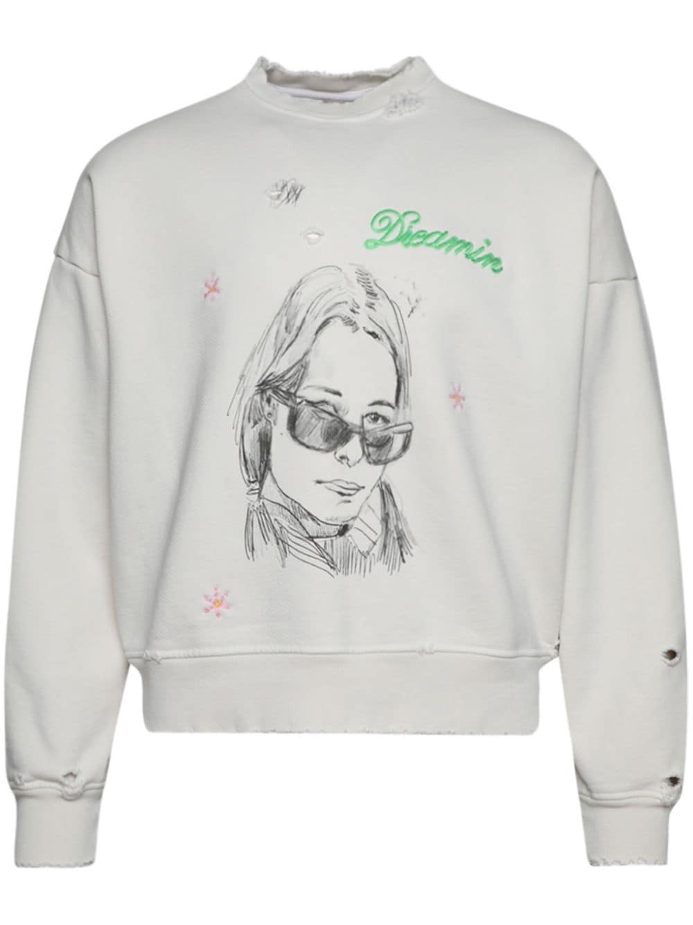 Paly Graphic-print Cotton Sweatshirt In White