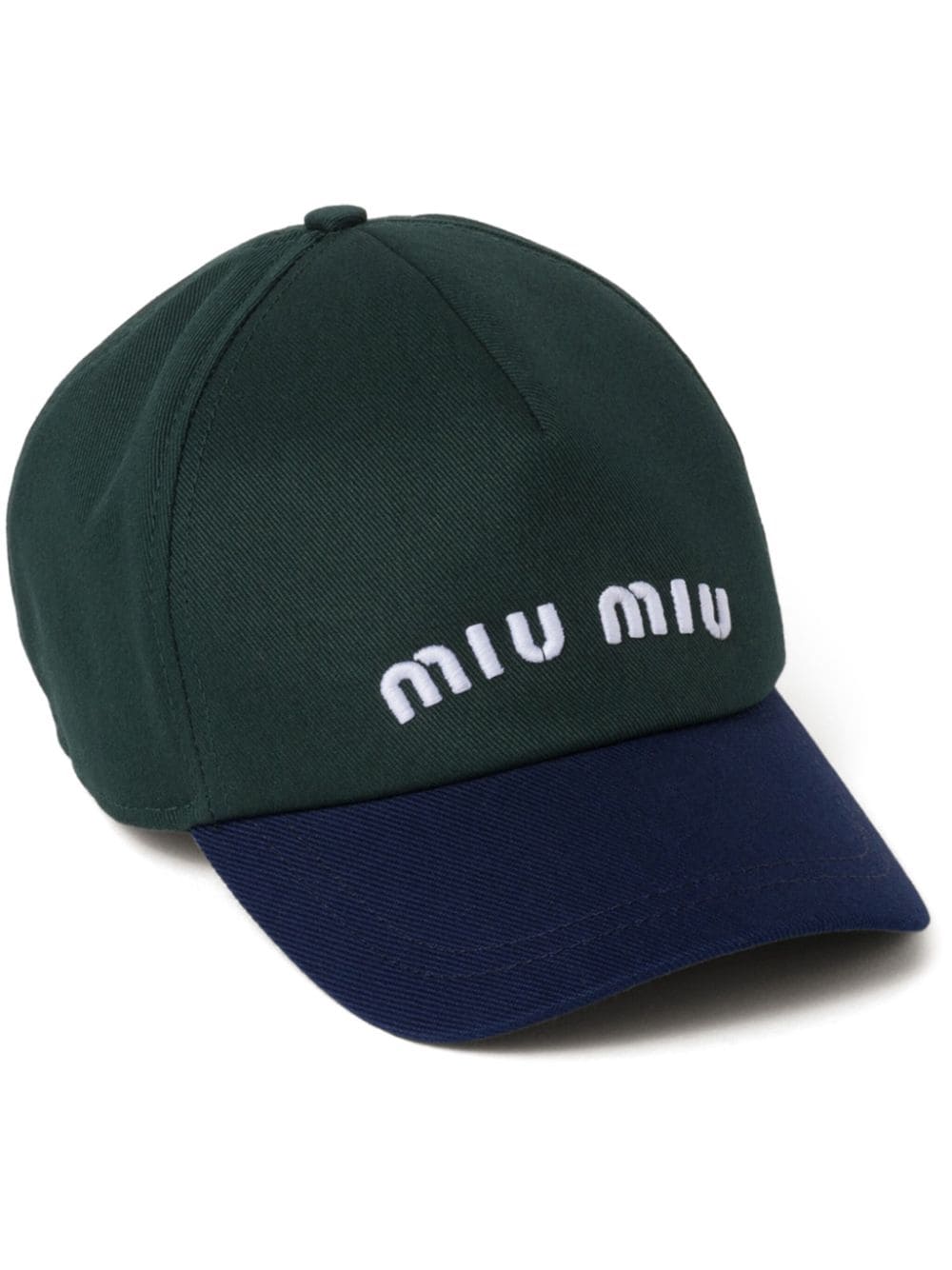 Miu Miu Logo-embroidered Baseball Cap In Green