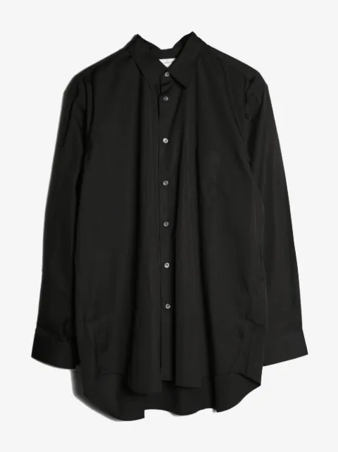 Comme Des Garçons curved-hem wool shirt