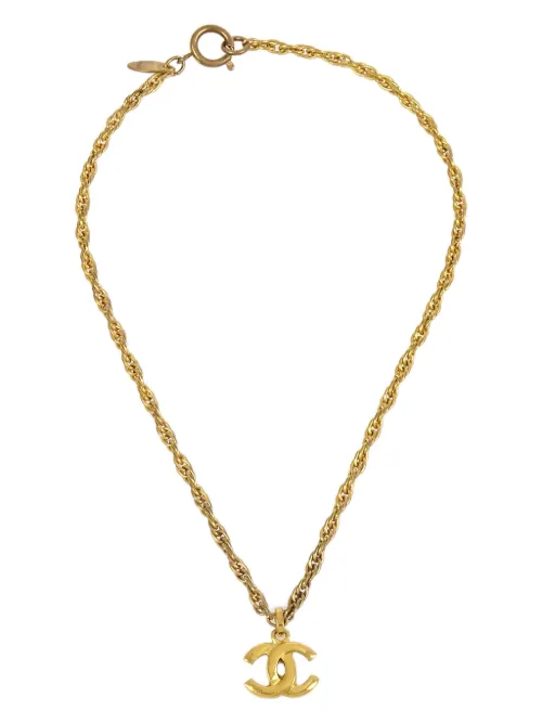 Collier en chaîne à logo CC (années 1990-2000) - CHANEL Pre-Owned - Modalova