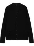 Man On The Boon. knitted wool cardigan - Black