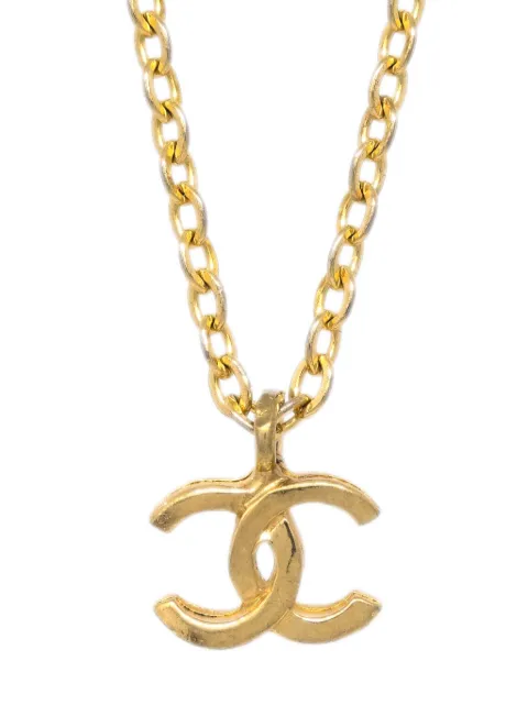 CHANEL Pre-Owned 1982 CC-pendant cable chain necklace