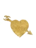 CHANEL Pre-Owned Bow & Arrow Heart brooch - Gold