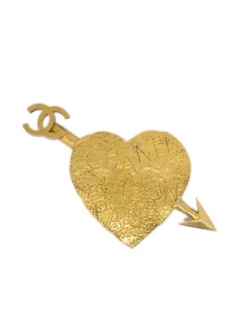 CHANEL Pre-Owned Bow & Arrow Heart brooch