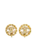 CHANEL Pre-Owned 1980-1990 CC rhinestone-embellished earrings - Gold