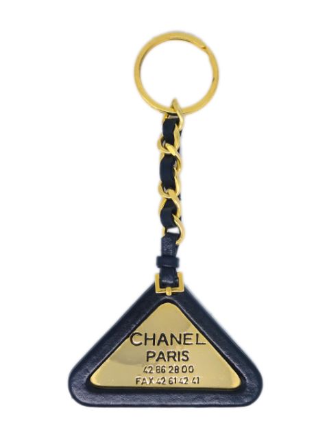 HOT SALE CHANEL 1994 leather-and-chain logo bag charm Women