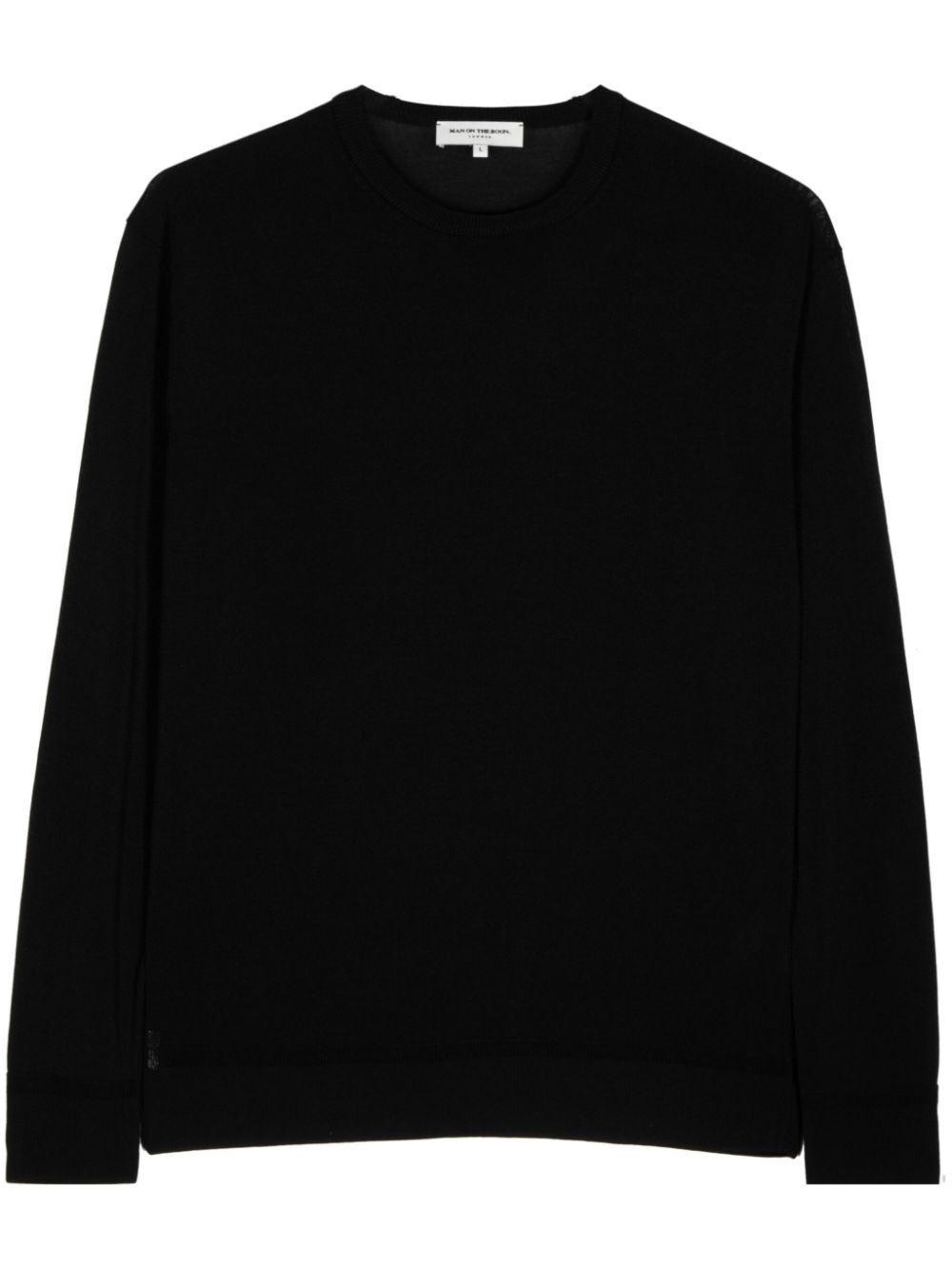 Man On The Boon. Cotton Sweater In Black