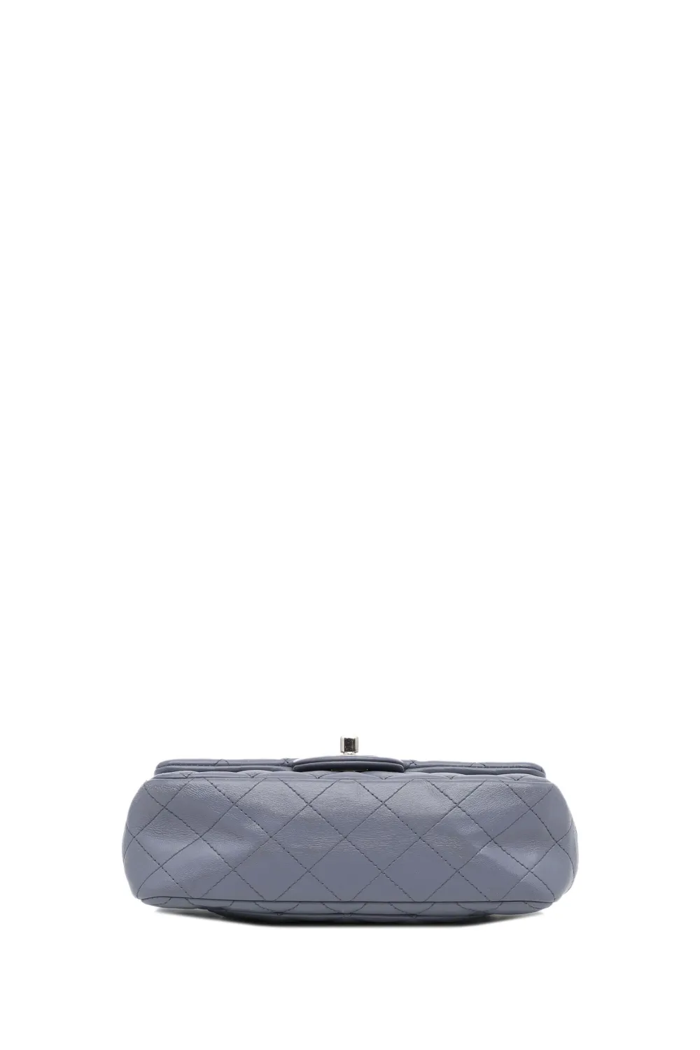 Pre-owned Chanel 2011 Mini Classic Lambskin Rectangular Single Flap Crossbody Bag In Grey