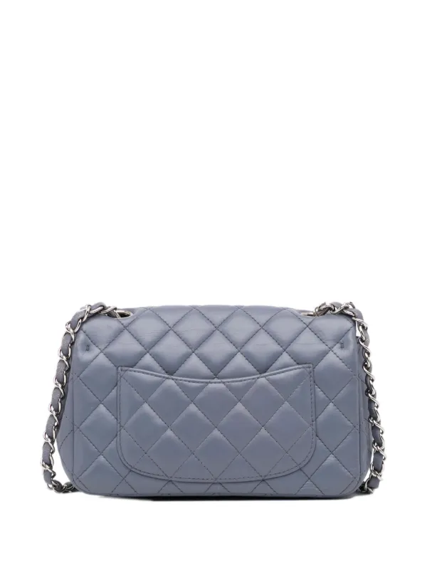 CHANEL Pre Owned 2011 Mini Classic Lambskin Rectangular Single Flap crossbody bag women Lambskin One Size Grey