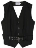 Vaquera open-back belted-waist vest - Black