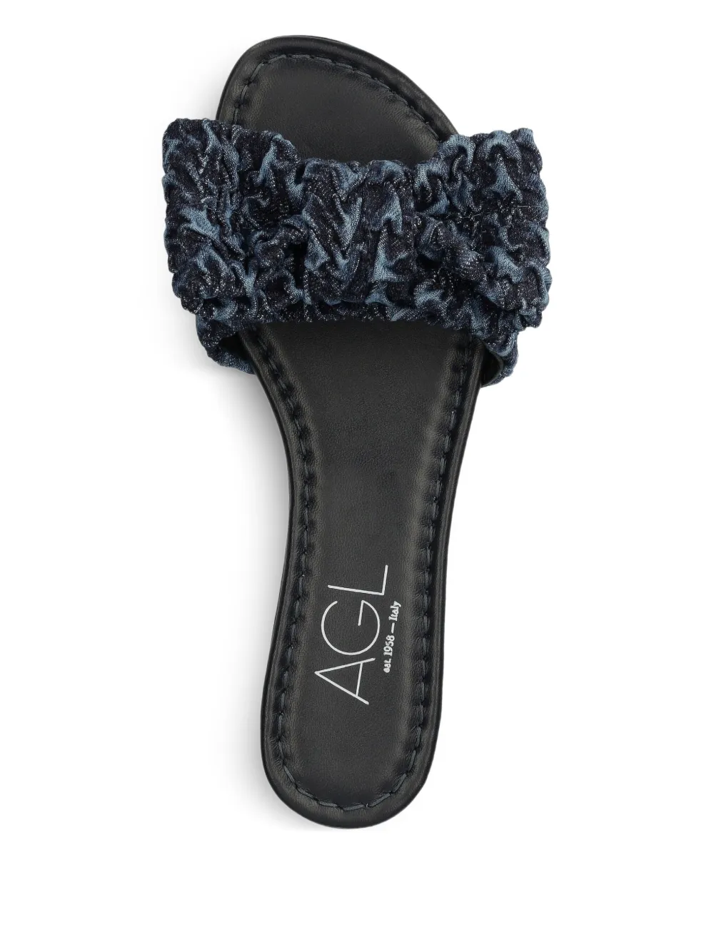 AGL Denim slippers verfraaid met strik Blauw